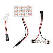 T10 ba9s 0.18wx15 rosa lys 15-SMD 5050 ledet bil leselys (12V DC)