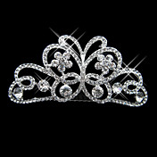 lega di argento strass e perle farfalla tiara nuziale