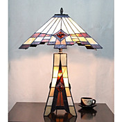 Tiffany Table Light with 3 Lights in Tower Design - Electroplate Finish