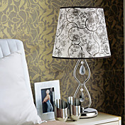 40W Classic Fabric Shade Table Light Floral Pattern