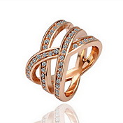 superbe zircone cubique anneau plaqué or 18k net shape de la mode