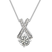 Austrian Crystal With Real Platinum Plated Anti-Allergy Ladies Necklace Happy To Pray