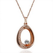 18K Gorgeous Fashion Rhinestone Alloy Elliptic Necklace