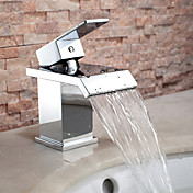 ampia bocca contemporanea finitura cromata cascata centerset rubinetto del bagno lavandino