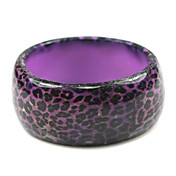 Ladies' Resin Round Bangles Classic Bracelet With Purple Animal Print
