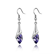 Crystal Research Austrian Crystal In Real Platinum Plated Ladies' Earrings (More Colors)