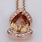 18K Gorgeous Fashion Rhinestone Alloy Treasure Necklace