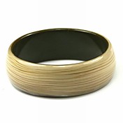 Ladies' Resin Round Bangles Classic Bracelet With Yellow Wood Veins