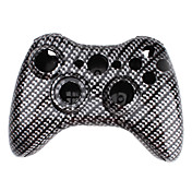 Replacement Carbon Fibre Style Housing Case for Xbox 360 Wireless Controller (Black)