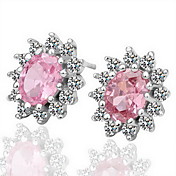 nydelige rhinestone legering runde kutt blomst øredobber (flere farger)