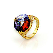 Cubic Zirconia Platinum Plated Irregular Shape With 18K Fashion Ring (More Colors)