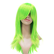 Capless High Quality Synthetic Fashion Green Long Straight Party Wig