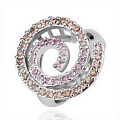 superbe cristal d'or 18k bague de grande spirale de la mode