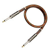 DT Brown Transparent Jacket Guitar Cable with Mental Plug in 6 meter