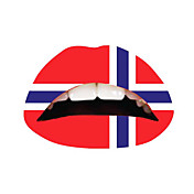 10 piezas de Noruega labios temporaty pegatina tatuaje