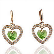 Gorgeous Green Crystal Alloy Earrings