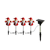 Stainless Steel Solar Led Garden Lights with 4 Lights Chiristmas Design
