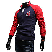 Men's Mixed Colors Zipper Pocket Coats
