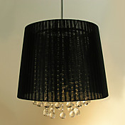 cristal de estilo montaje empotrado con 3 luces en la sombra tejido negro