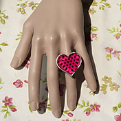 Pink and Black Pattern Heart-shape Punk Lolita Ring