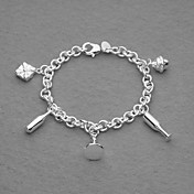 Amazing Silver Plated Five Glass Unisex Bracelet