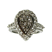 18K Gold Platted Heart Shape Cubic Zirconia Fashion Ring