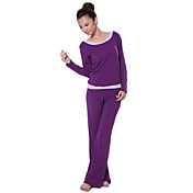 Modal Skin-Friendly Soft Slim Long Sleeves Yoga Suit (Purple)