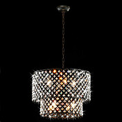 moderna 8 - luzes pingente de luz com cristal de gotas
