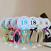 Cute Round Shape Table Number Cards With Holders - Set Of 10(More Colors)
