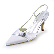 Satin Stiletto Heel Pointy Toe Slingbacks With Ruffles / Rhinestone Wedding Shoes (More Colors)