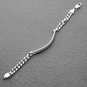 Gorgeous Silver Plated Flat Chain ID Unisex Bracelet