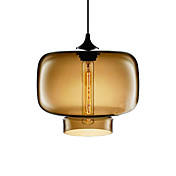Luz do pendente 70w moderno em design de vidro garrafa marrom transparente