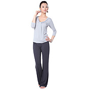 Modal Skin-Friendly Soft Slim Half Sleeve Yoga Suit (Gray)