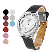 Herzförmig Damen Analog Quarz Uhr mit PU Leder Armband (verschiedene Farben)