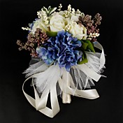 satin belle / coton avec ruban bouquet de mariage ronde forme