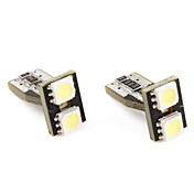 T10 2*5050 SMD CANBUS White LED Car Signal Lights (2-Pack, DC 12V)