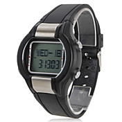 Unisex Multi-Functional Style Noctilucent Rubber Digital Automatic Wrist Watch with Heart Rate Monitor (Black)