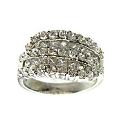 smukke klare cubic zirconia rund mode ring (flere farver)