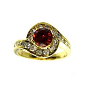 smukke ovale legering forgyldt cubic zirconia ring (flere farver)