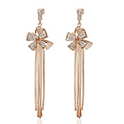 Banhados a ouro 18k delicados brincos de forma clara strass