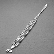 incredibile argentato cinque catena e bracciale unisex polish perline