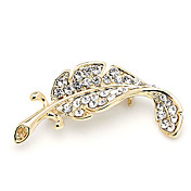 Gorgeous Alloy With Rhinestone Leaf Brooch