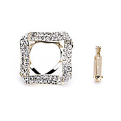 Gorgeous Alloy With Rhinestones Square Brooch