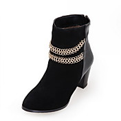 chunky talon en cuir fermé orteils bottines fête / soirée chaussures (plus de couleurs)