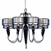 Artistic Ceramic Chandeliers with 8 Lights Fabric Shades