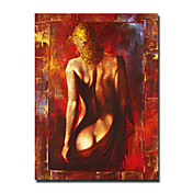 dipinto a mano olio su tela con cornice persone Stretched 24 "x 36"