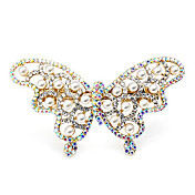 nydelig legering med rhinestones / imitasjon perle butterfly barrette