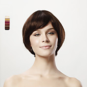 Capless 100% Human Hair Short Natural Look Brown Straight Hair Wig 5 Colors To Choose