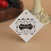 gepersonaliseerde ruit voor tag - zwart florale thema (set van 30)