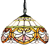 60W 1 - Luz de Luz Tiffany Colgante con Pantalla de Cristal en el patrón de corazón